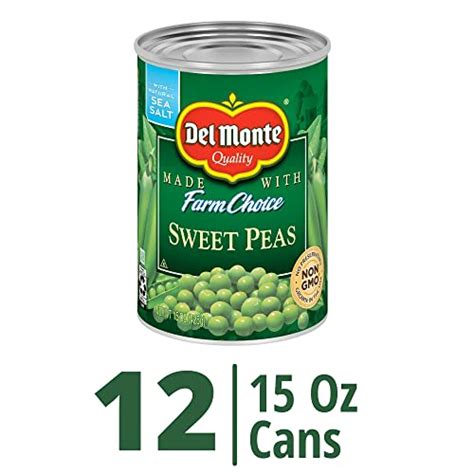 DEL MONTE Sweet Peas Canned Vegetables, 12 Pack, 15 oz Can | Pricepulse