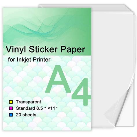 Buy Printable Vinyl Sticker Paper for Inkjet Printer - Transparent ...