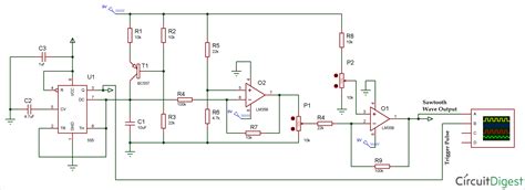 Sawtooth Waveform Generator Circuit using Op-amp