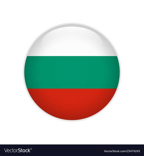 Bulgaria flag on button Royalty Free Vector Image