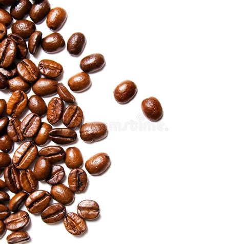 Coffee Beans Close-Up on White Background