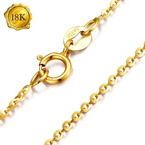 18 INCHES 18KT SOLID YELLOW GOLD CABLE NECKLACE wholesalekings wholesale silver jewelry