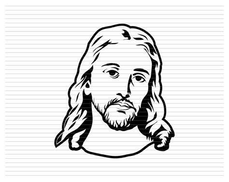 JESUS FACE SVG, Jesus Portrait, Catholic Files, Jesus Svg, Christian Svg, Praying Jesus, Jesus ...