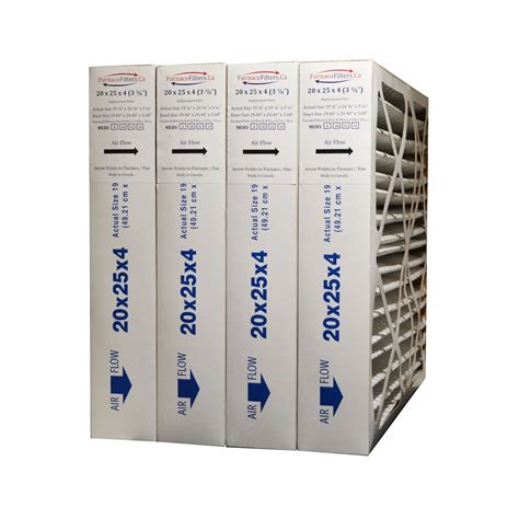 20x25x4 MERV 13 Furnace Air Filter. Exact Size Size 19 1/2 x 24 1/2 x ...