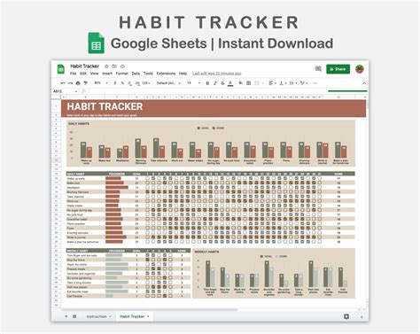 Google Sheets Habit Tracker Template, Web In This Tutorial, I Will Explain How To Create A Habit ...