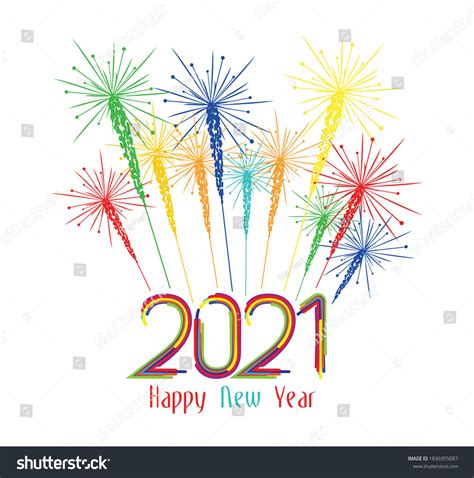 Happy New Year Fireworks 2021 Holiday Stock Vector (Royalty Free ...