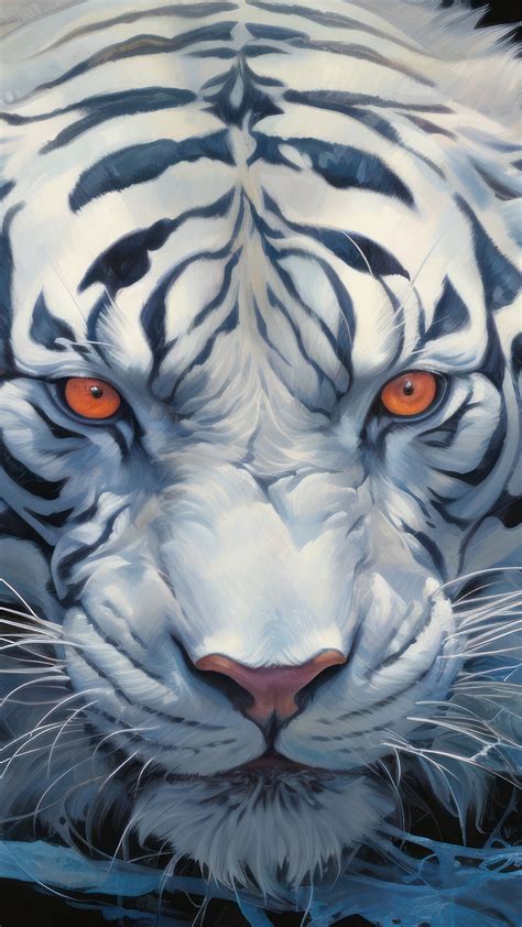 White Tiger Art 4K #7001l Wallpaper iPhone Phone