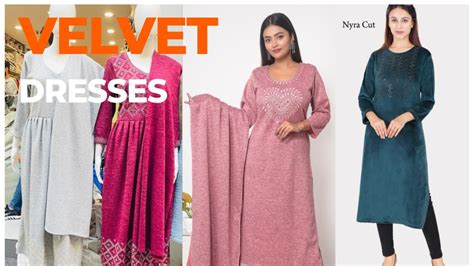 velvet dress designs 2022 / velvet long dress neck designs india / 9465635185 @dubcollections ...