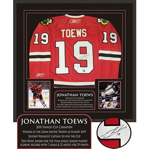 Frameworth Jonthan Toews Signed/Framed Red Replica Blackhawks Jersey #53-850 | Blackhawks ...