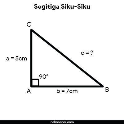 Rumus Segitiga Siku-Siku : Sifat, Keliling, Luas Dan Contoh Soal - Nekopencil