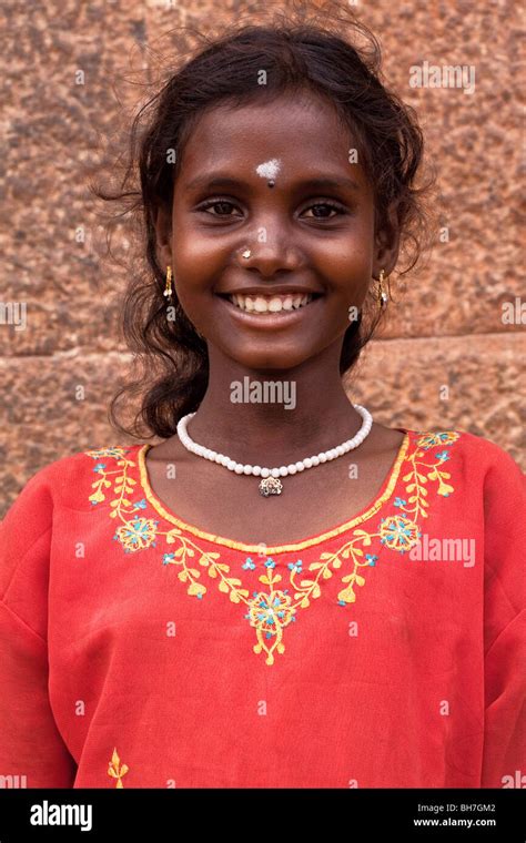 Beautiful Indian Girl, Thanjavur, Tamil Nadu State, South India Stock ...