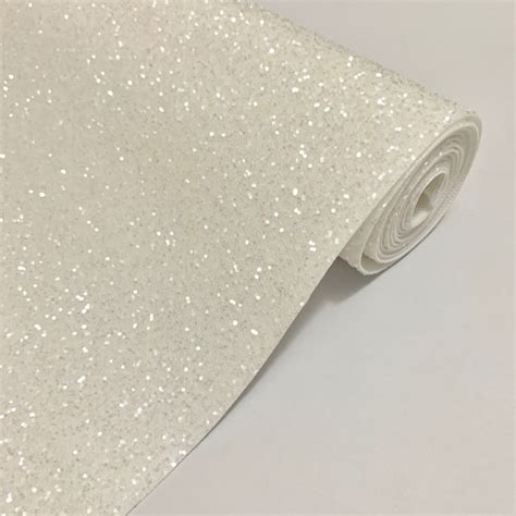 Premium Frosted Glitter Fabric - White