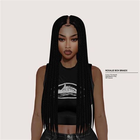 Y2k Hairstyles, Cute Box Braids Hairstyles, Womens Hairstyles, Sims 4 Hair Male, Sims 4 Black ...