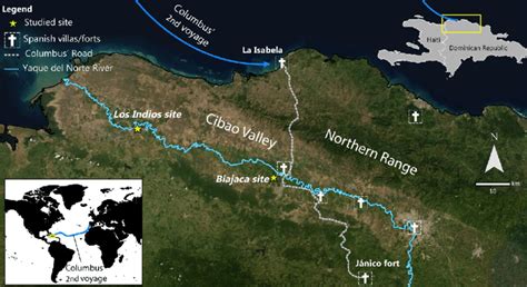 Map of Cibao Valley and the Yaque river in the northern Dominican... | Download Scientific Diagram