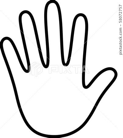 Hand palm outline - Stock Illustration [58072757] - PIXTA