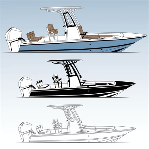 Side view fishing boat vector line art illustration and one color 32426989 Vector Art at Vecteezy