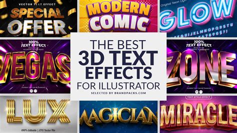 35 Best Illustrator 3D Text Effects - BrandPacks