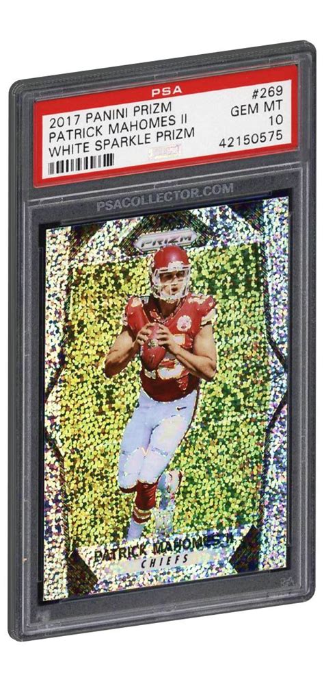 2017 Panini Prizm Patrick Mahomes White Sparkle Rookie Card PSA Gem Mint 10 | Cards, Football ...