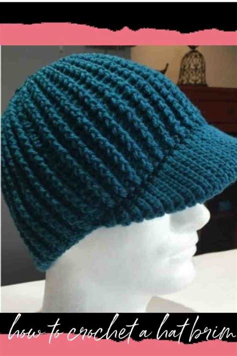 Unisex Crochet Hat with Brim Free Pattern: One-Ball Hat with Messy Bun ...