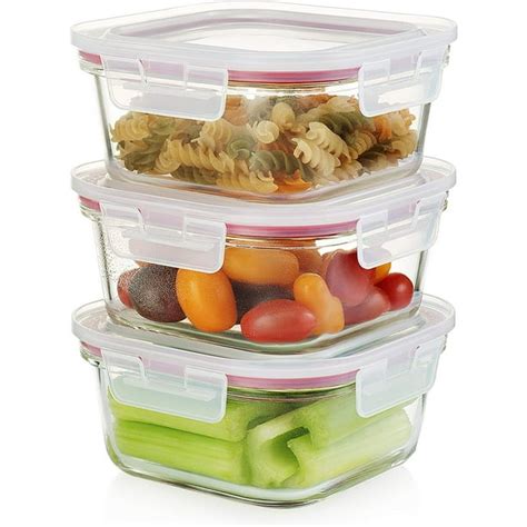 Komax Glass Food Storage Containers Square With Snap Locking Lids (27 ...