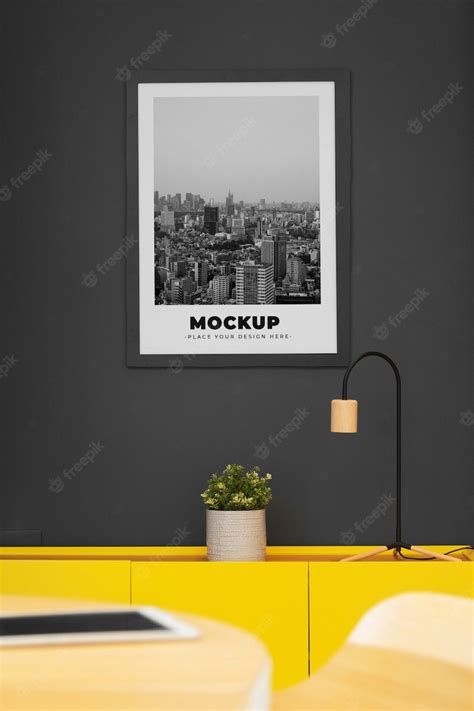 Premium PSD | Office wall poster mock-up design