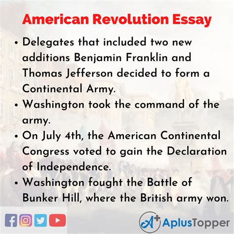 American Revolution Essay | Essay on American Revolution for Students ...