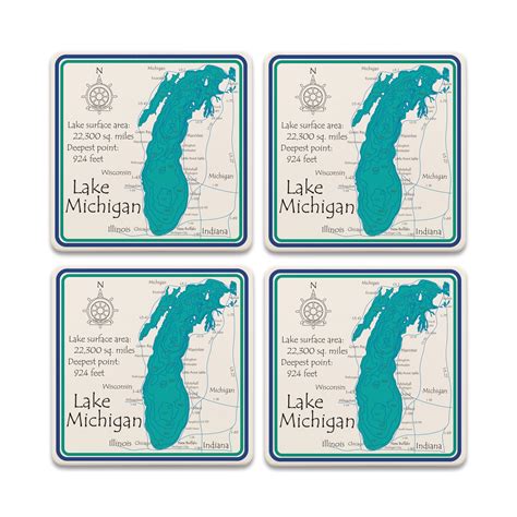 Lake Michigan Coasters | Set of 4 | Wisconsin Historical Society Store