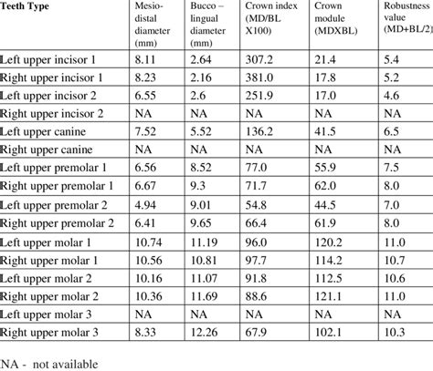 The dental measurements of upper teeth of SK2 | Download Scientific Diagram