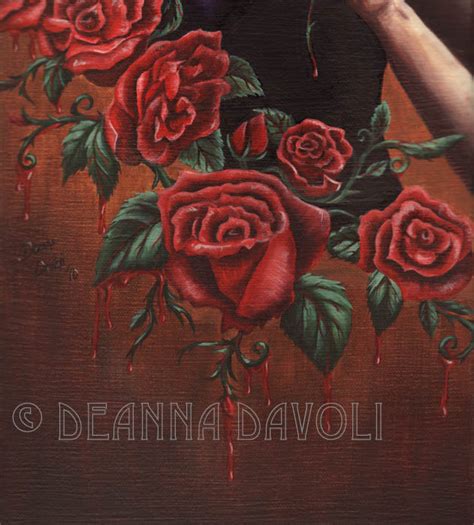 vampire, rose, blood, portrait, woman, gothic, ethnic, fantasy art