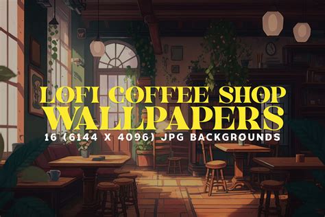 16 Cozy Lofi Coffee Shop Backgrounds Graphic by HipFonts · Creative Fabrica