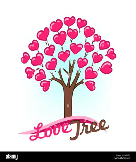 abstract drawing of tree with hearts as leaves Stock Vector Image & Art ...