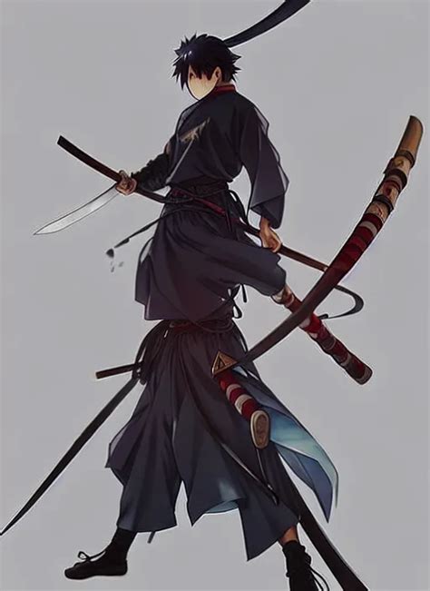 Anime samurai water swordman, dark light night, sharp | Stable Diffusion