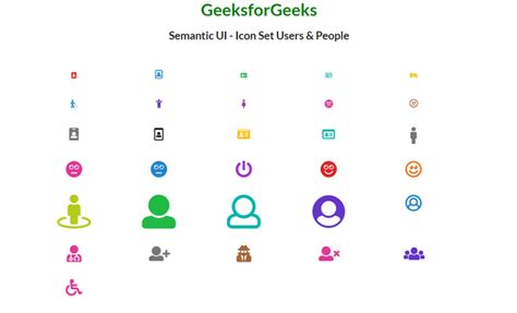 Semantic-UI Icon Set Users & People - GeeksforGeeks