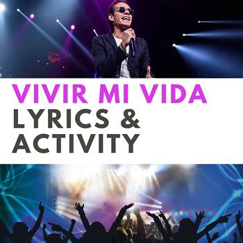 Vivir mi vida Lyrics and Activity Sheet for Spanish 1 by Spanish Mama