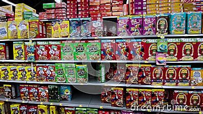 Walmart Retail Grocery Store Interior Cereal Aisle Wide Pan Stock Video ...