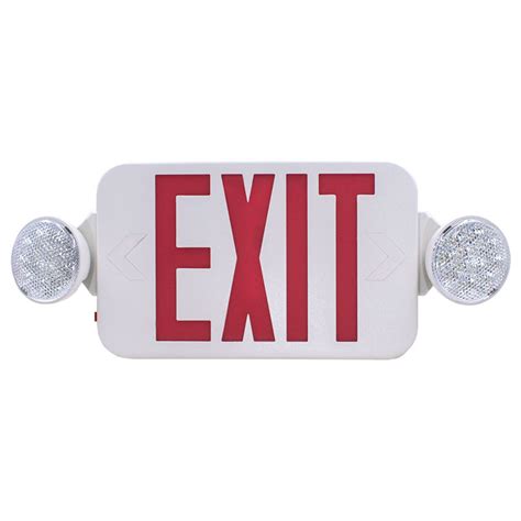 Red LED Exit Sign and Emergency Light Combination - Single Faced | Gas ...