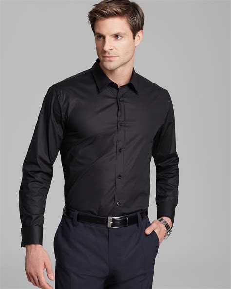 HUGO Black Elisha Button Down Shirt - Slim Fit for men | Slim fit men, Black suit men, Slim fit