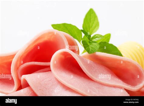 Thin slices of ham Stock Photo - Alamy