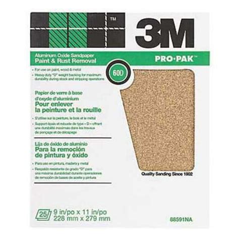 3M 88591NA 60D Grit Pro-Pak™ Paint & Rust Removal Sandpaper Sheets - Walmart.com - Walmart.com