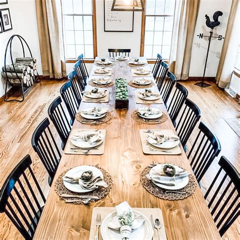 Large Farmhouse Table, Long Farmhouse Table, Kitchen Table, Rustic ...