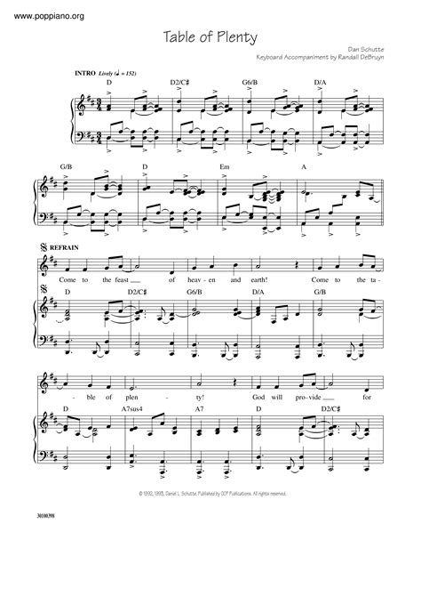 hymn-Table Of Plenty Sheet Music pdf, - Free Score Download ★