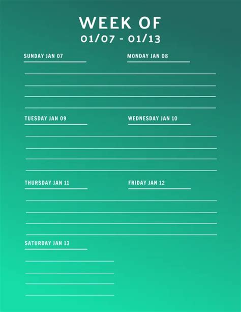 Artist-Made Weekly calendar Design Templates | Shutterstock