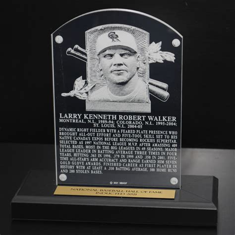 Larry Walker Acrylic Replica Hall of Fame Plaque