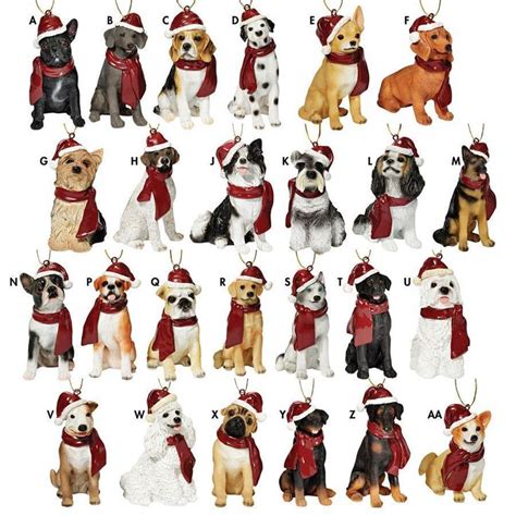 Holiday Dog Ornaments Complete Set of 25 | Dog ornaments, Dog christmas ...