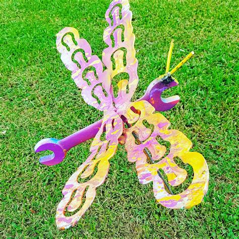 Buy Hand Crafted Upcycled Junk Art Dragonfly Stake, made to order from Metal Art at Recycled ...