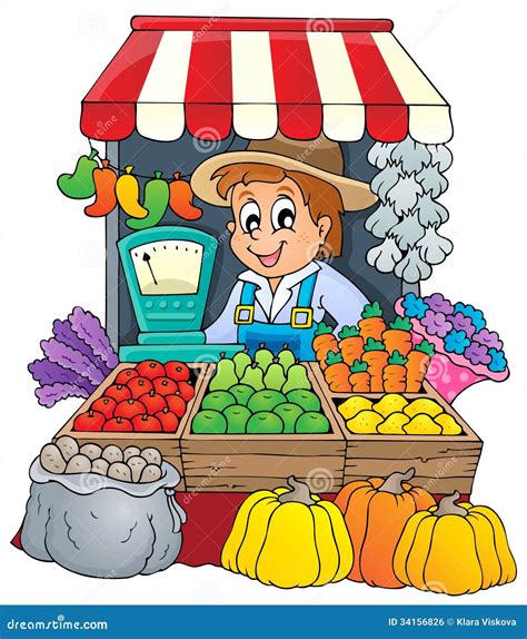 Farmer theme image 3 stock vector. Illustration of happiness - 34156826