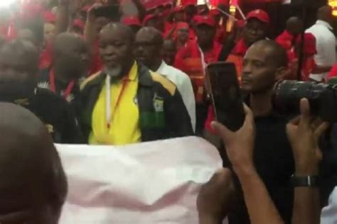 'Hamba Gwede!' - Mantashe booed off Cosatu congress stage