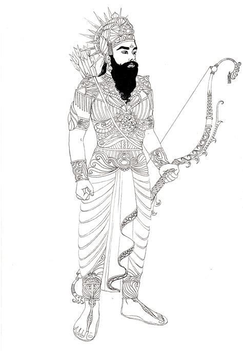 Mahabharata characters (drawings for colouring book) :: Behance