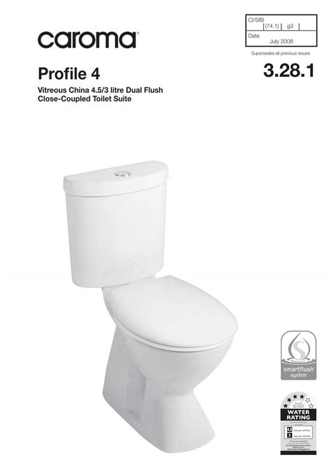 Technical Manual Page - Caroma Profile 4 Close Coupled Toilet Suite