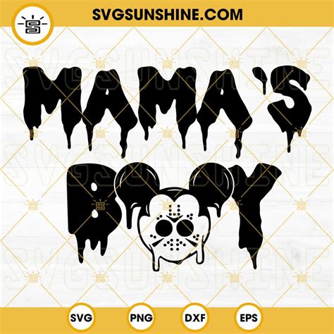 Mama's Boy Jason Voorhees Mickey Head SVG, Jason Voorhees Mask SVG, Friday the 13th SVG